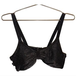 Metallic Black Bikini Top